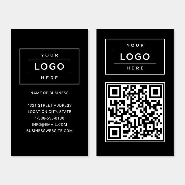 Custom Black Business Logo and Website QR Code Card (Creator Uploaded)
