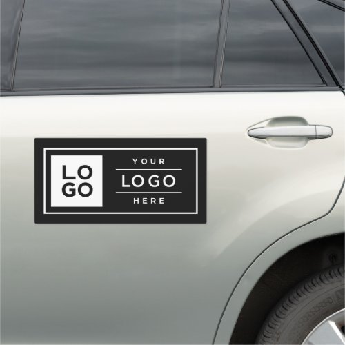 Custom Black Business Logo Branded Car Magnet