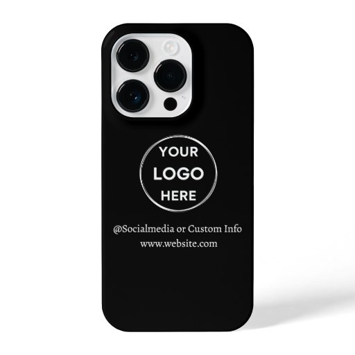 Custom Black Business Logo Branded iPhone 14 Pro Case