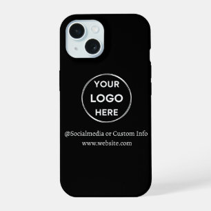 Custom Black Business Logo Branded iPhone 15 Case