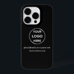 Custom Black Business Logo Branded iPhone 14 Pro Case<br><div class="desc">Promote your brand with this customizable Iphone 14 Pro Case. This design features your own logo and social media information, along with a space for a custom homepage address. Perfect for giveaways, trade shows, and other promotional events. Need help with personalization? Contact us using the message button below for assistance....</div>