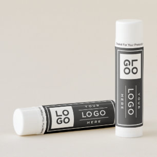 Custom Black Business Logo Branded Lip Balm
