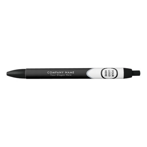 Custom Black Business Logo Branded Promotional Blue Ink Pen