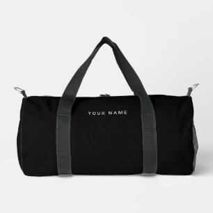 Custom Black Business Logo Name Instagram Fitness Duffle Bag