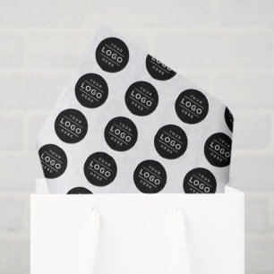 Custom Black Business Logo Pattern Tissue Paper