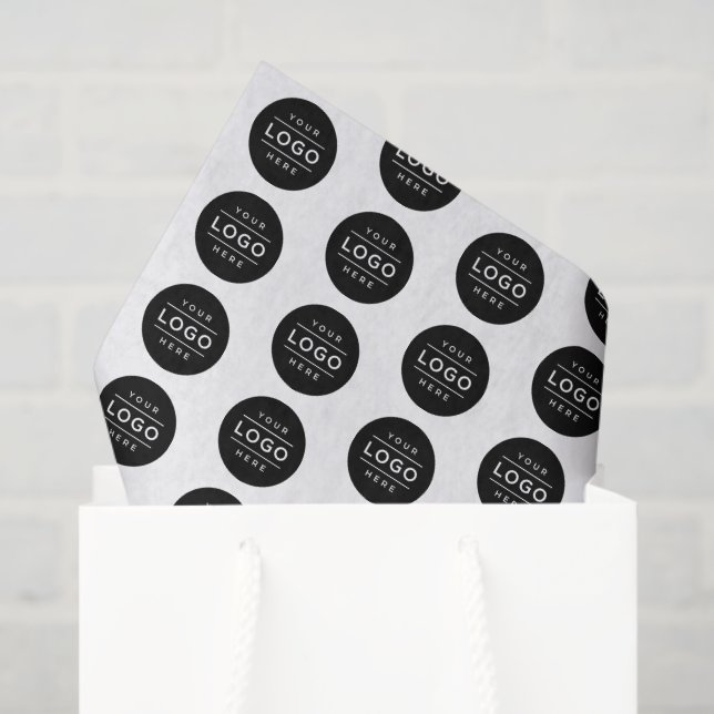 Custom Black Business Logo Pattern Tissue Paper (Gift Bag)