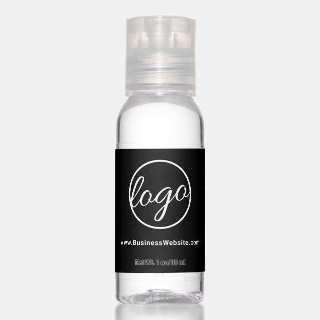 Custom Black Business Logo Promotional Hand Sanitizer (Front)