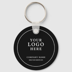 Custom Black Business Logo Qr Code Promotional Keychain