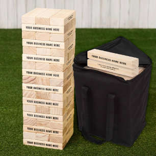 Custom Black Business Name Company Branded Topple Tower