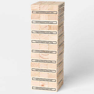 Custom Black Business Name Giant Topple Tower Game