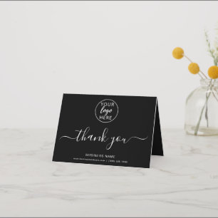 Custom Black Business Thank You Card