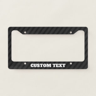 Custom Black Carbon Fiber Style License Plate Fram Frame