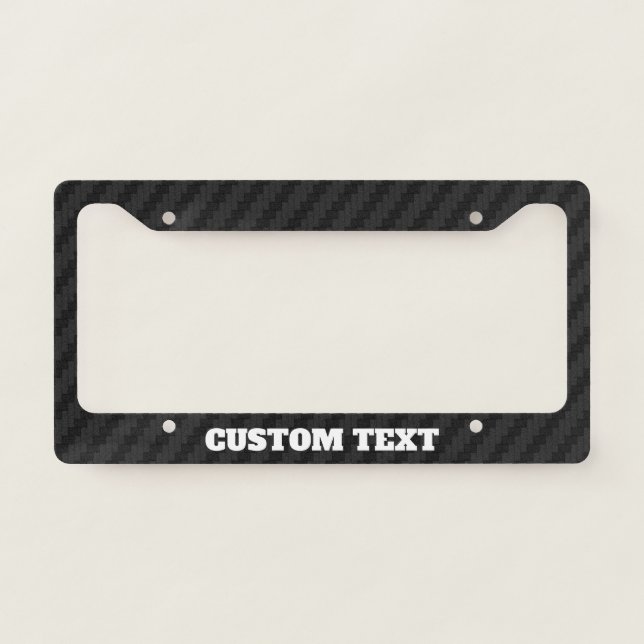 Custom Black Carbon Fiber Style License Plate Fram Frame (Front)