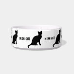 Custom Black Cat Bowl<br><div class="desc">This is the perfect custom cat food bowl with a black cat all the way around it, especially once you customize with your own cat's name.</div>