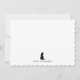Custom Black Cat Stripe Logo Stationary Thank You Card