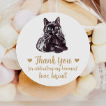 Custom Black Cat Wedding Favor Stickers<br><div class="desc">Celebrate your special day with these cute custom watercolor Bombay cat wedding favor stickers. Many breeds available in my store and in the collection below. Customize with your pet's name.</div>