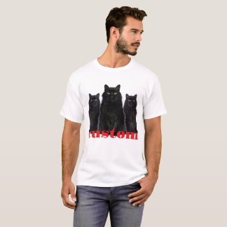 Custom Black Cats Graphic T-Shirt