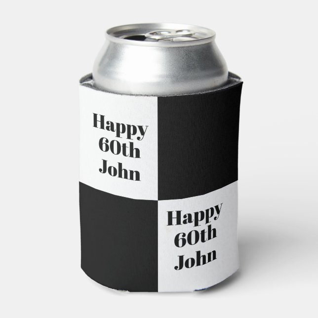 Custom Black Checkered  Can Cooler (Can Front)