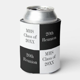Custom Black Checkered Class Reunion Can Cooler