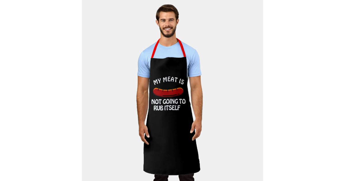 Real Men Rub Their Meat Funny Husband Gift BBQ Chef Grill Cooking Grilling  Apron