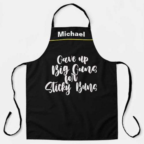 Custom Black Chef Name Personalized Big Guns Apron