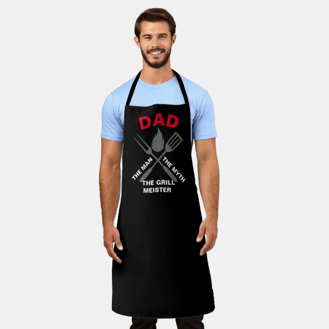 Custom Black Chef Personalized Dad #FATHERSDAYGift Apron (Worn)