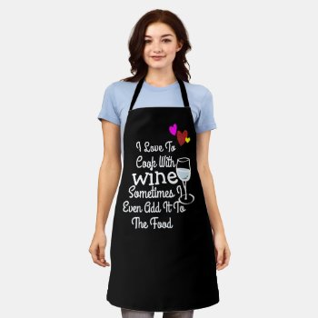 Custom Black Chef Sassy Cook Wine Personalized Apron by greenexpresssions at Zazzle