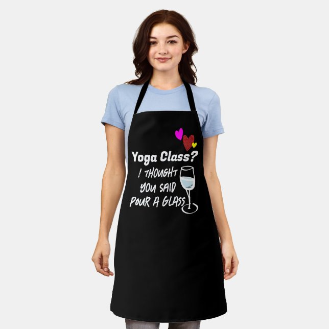 Custom Black Chef Sassy Wine Lovers Personalized  Apron (Worn)