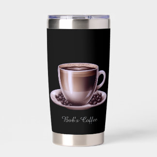Custom black Coffee Lover Name Stainless Steel Insulated Tumbler