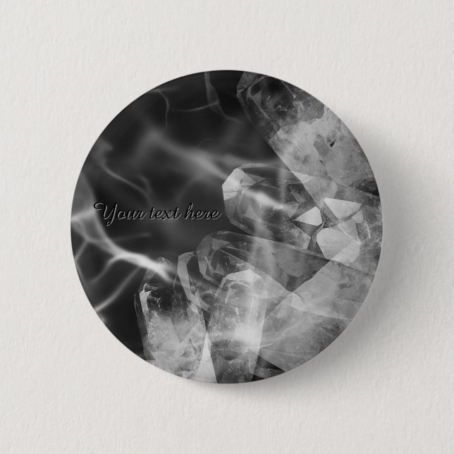 Custom black crystal badge  button (Front)