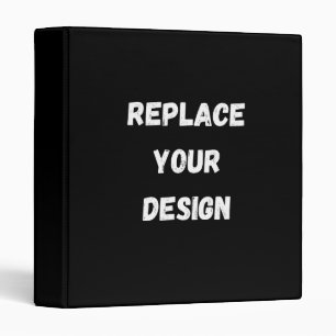 Custom Black Design Add Photo or Text 3 Ring Binder