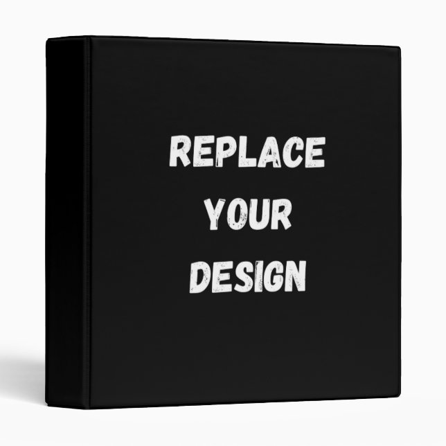 Custom Black Design Add Photo or Text 3 Ring Binder (Front/Spine)