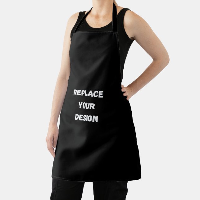  Custom Black Design Add Photo or Text Apron (Insitu)