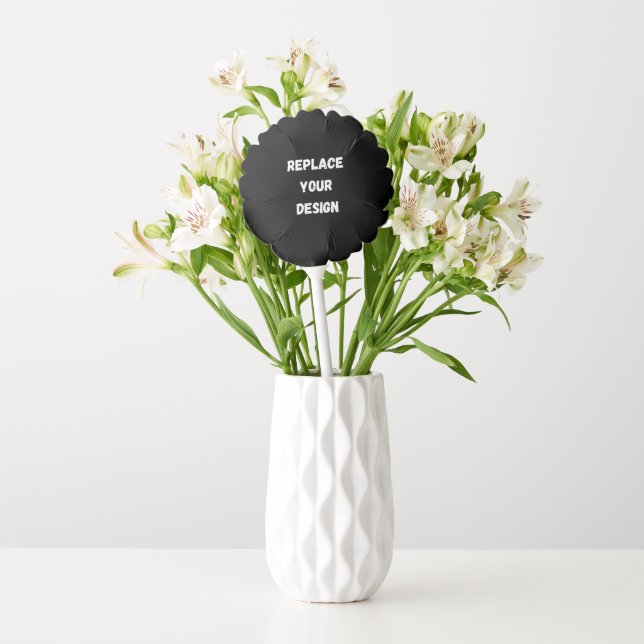 Custom Black Design Add Photo or Text Balloon (Vase)