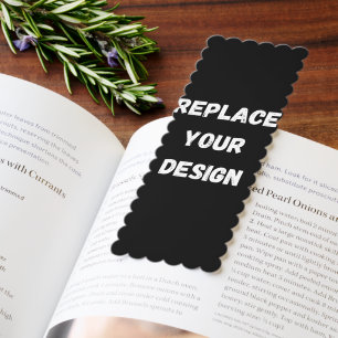Custom Black Design Add Photo or Text Bookmarks