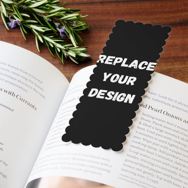 Custom Black Design Add Photo or Text Bookmarks (Book)