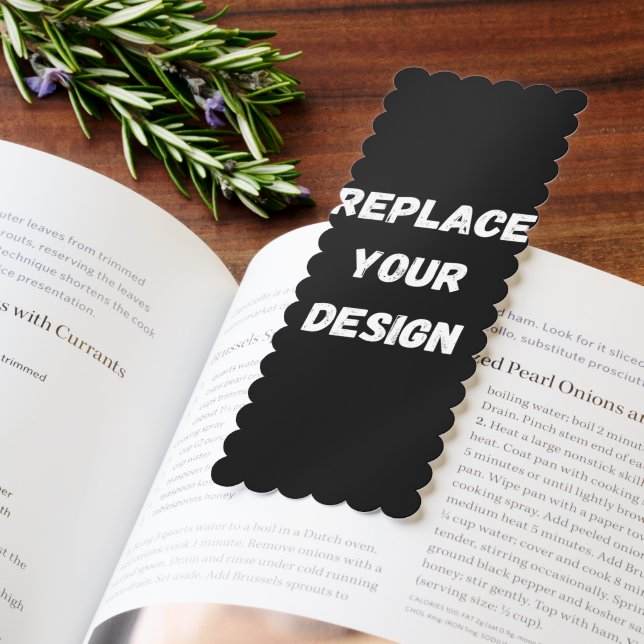 Custom Black Design Add Photo or Text Bookmarks (Book)
