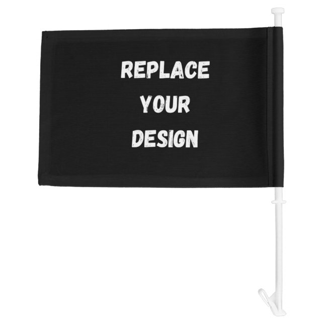 Custom Black Design Add Photo or Text Car Flag (Back)