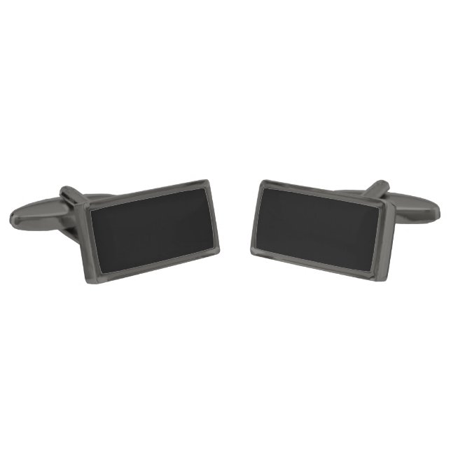  Custom Black Design Add Photo or Text  Cufflinks (Angled)