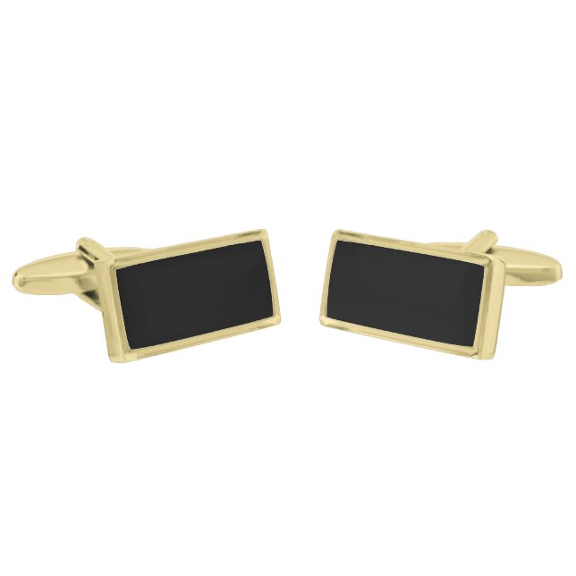  Custom Black Design Add Photo or Text  Cufflinks (Angled)