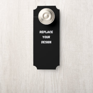 Custom Black Design Add Photo or Text Door Hanger