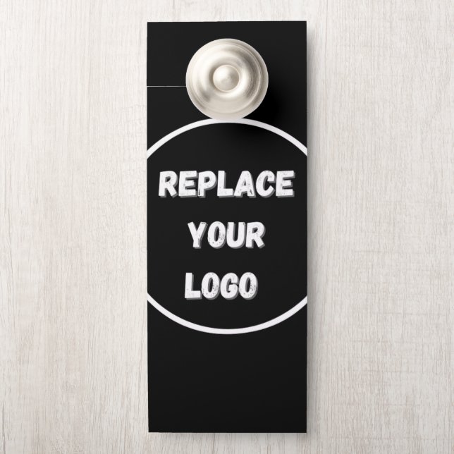 Custom Black Design Add Photo or Text Door Hanger (On Knob)