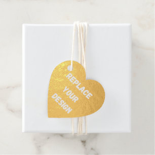 Custom Black Design Add Photo or Text Foil Favor Tags
