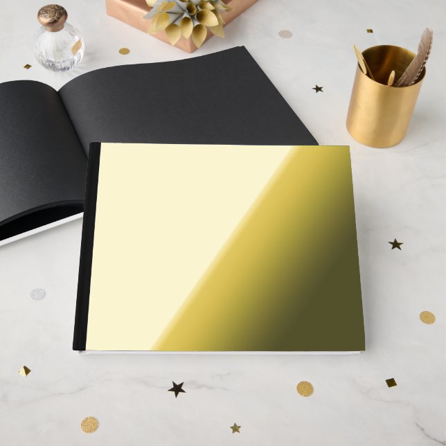 Custom Black Design Add Photo or Text Foil Guest Book (Front Open)
