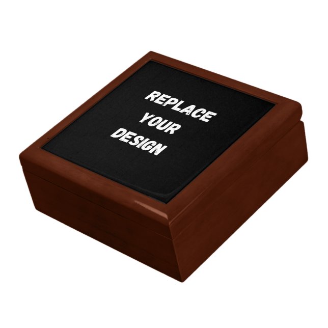 Custom Black Design Add Photo or Text Gift Box (Side)