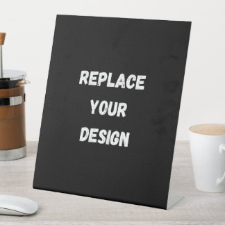 Custom Black Design Add Photo or Text Pedestal Sign