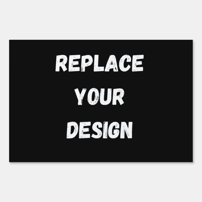 Custom Black Design Add Photo or Text Sign (Front)