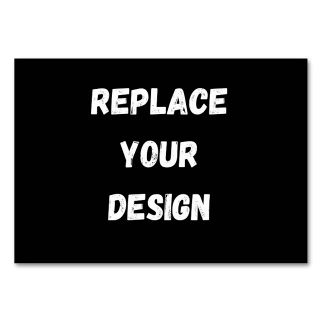 Custom Black Design Add Photo or Text Table Number (Front)