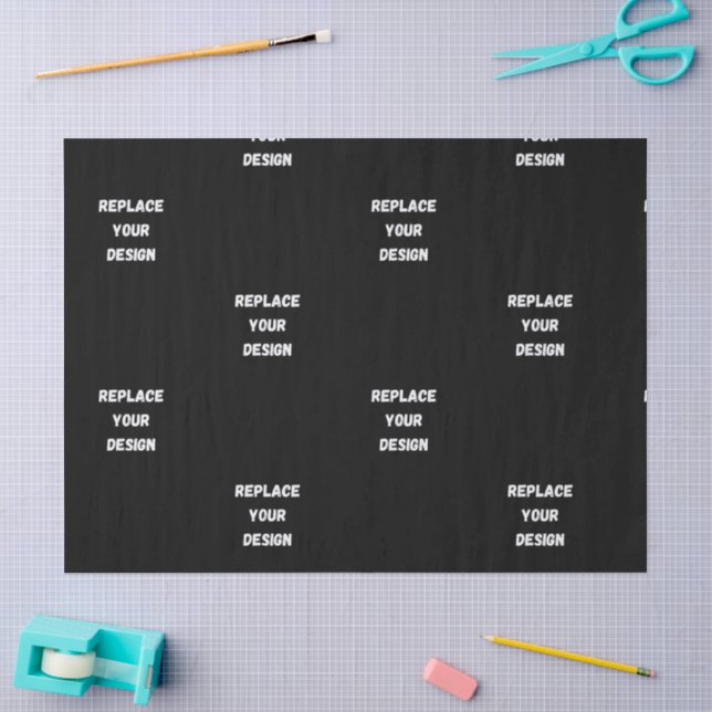 Custom Black Design Add Photo or Text Tissue Paper (Craft)