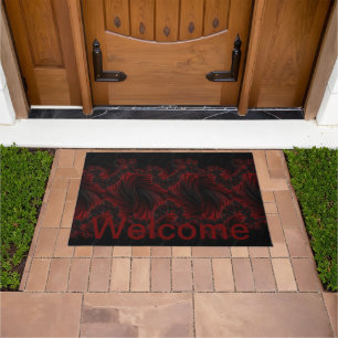 Custom black door mat